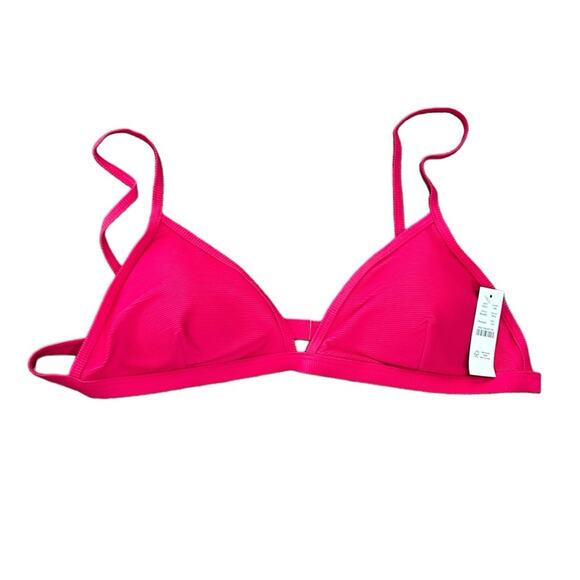 J.Crew Ribbed triangle bikini top pink women’s size 2X - Picture 1 of 3